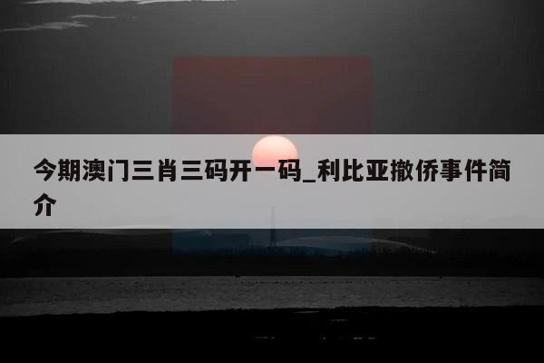 今期澳门三肖三码开一码_利比亚撤侨事件简介