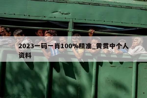 2023一码一肖100%精准_黄贯中个人资料