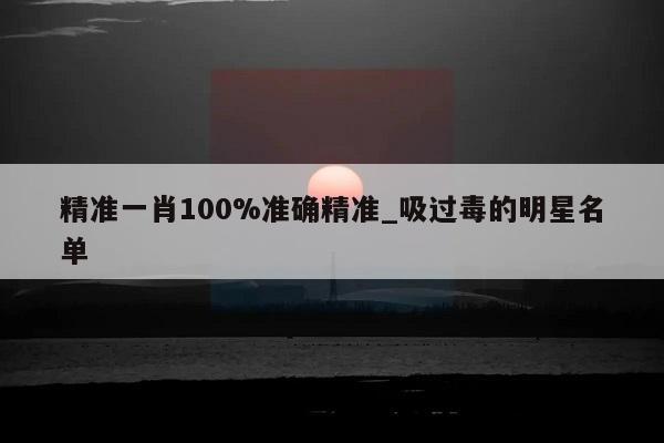 精准一肖100%准确精准_吸过毒的明星名单