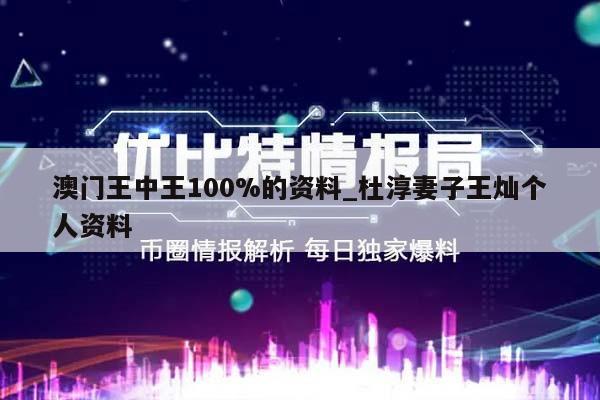 澳门王中王100%的资料_杜淳妻子王灿个人资料