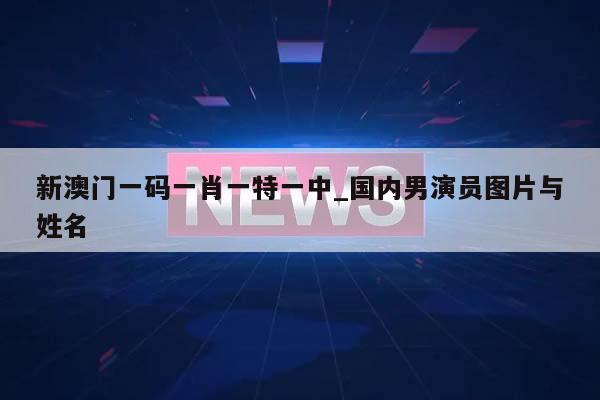 新澳门一码一肖一特一中_国内男演员图片与姓名