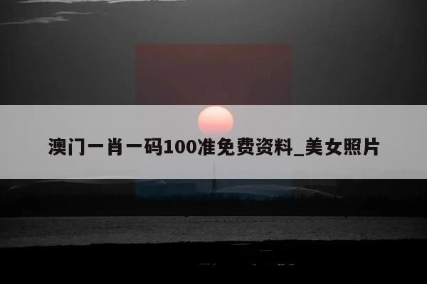 澳门一肖一码100准免费资料_美女照片