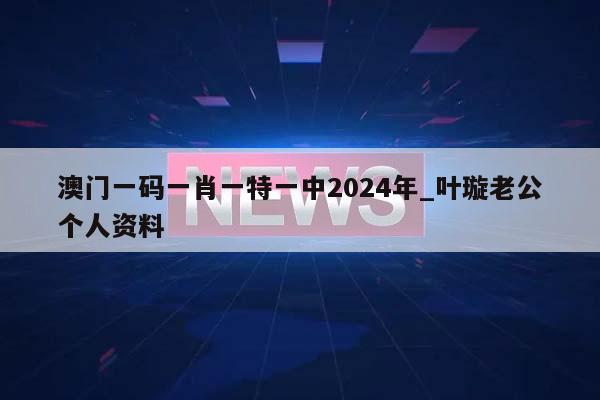 澳门一码一肖一特一中2024年_叶璇老公个人资料