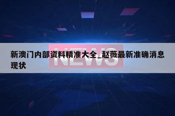 新澳门内部资料精准大全_赵薇最新准确消息现状