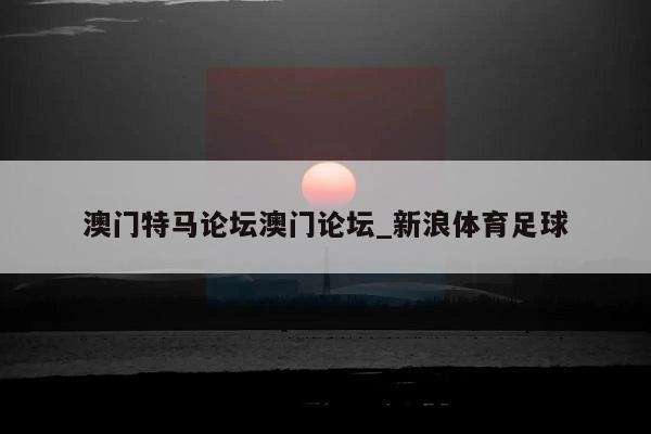 澳门特马论坛澳门论坛_新浪体育足球