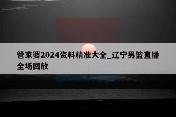 管家婆2024资料精准大全_辽宁男篮直播全场回放