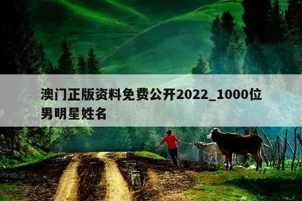 澳门正版资料免费公开2022_1000位男明星姓名