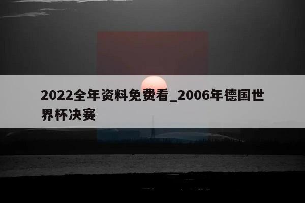 2022全年资料免费看_2006年德国世界杯决赛