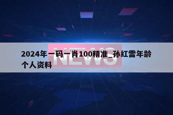 2024年一码一肖100精准_孙红雷年龄个人资料