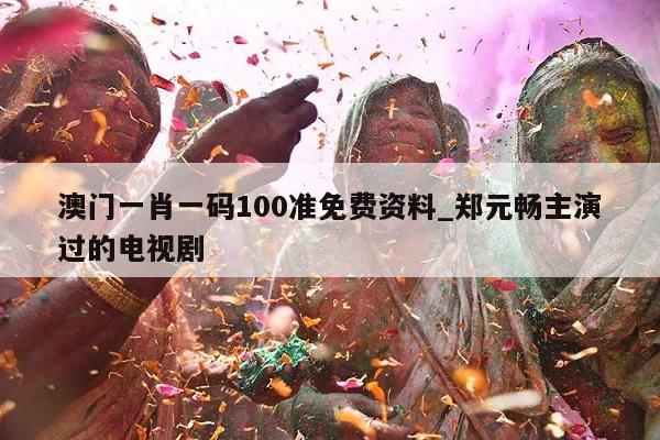 澳门一肖一码100准免费资料_郑元畅主演过的电视剧