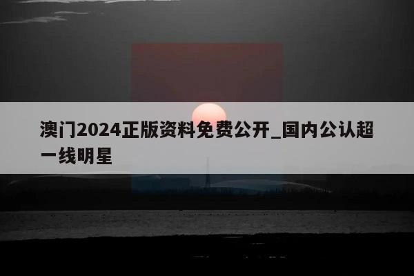 澳门2024正版资料免费公开_国内公认超一线明星