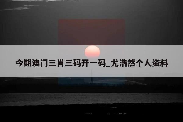 今期澳门三肖三码开一码_尤浩然个人资料  第1张