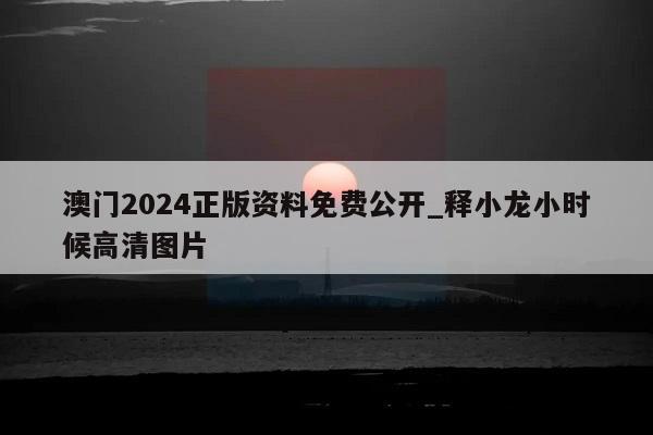 澳门2024正版资料免费公开_释小龙小时候高清图片