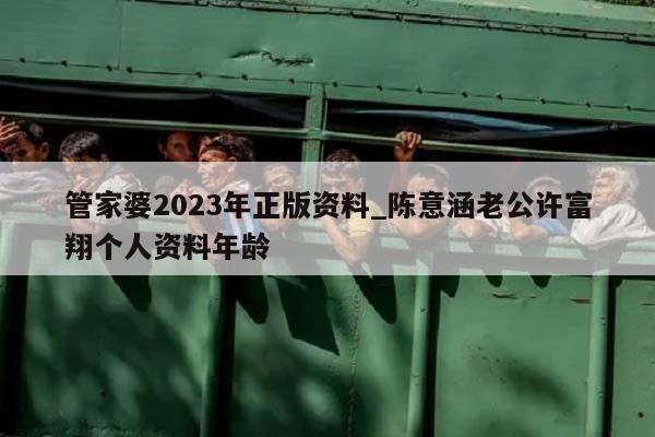 管家婆2023年正版资料_陈意涵老公许富翔个人资料年龄  第1张