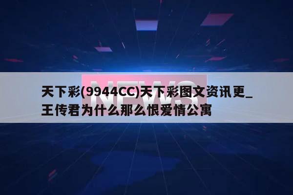 天下彩(9944CC)天下彩图文资讯更_王传君为什么那么恨爱情公寓  第1张