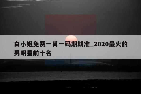 白小姐免费一肖一码期期准_2020最火的男明星前十名