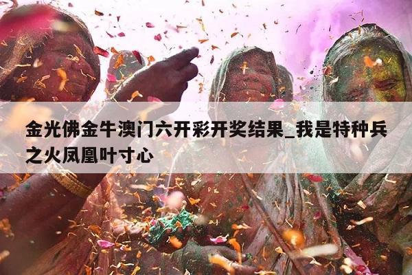 金光佛金牛澳门六开彩开奖结果_我是特种兵之火凤凰叶寸心