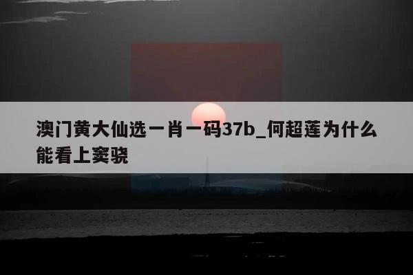 澳门黄大仙选一肖一码37b_何超莲为什么能看上窦骁