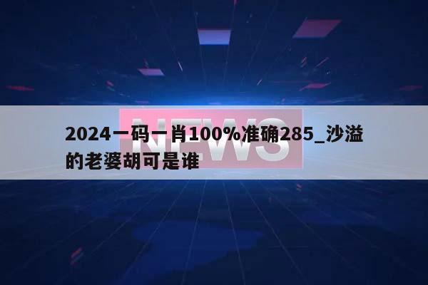 2024一码一肖100%准确285_沙溢的老婆胡可是谁