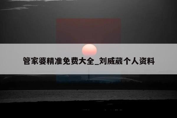 管家婆精准免费大全_刘威葳个人资料