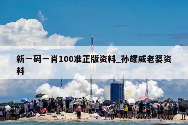 新一码一肖100准正版资料_孙耀威老婆资料