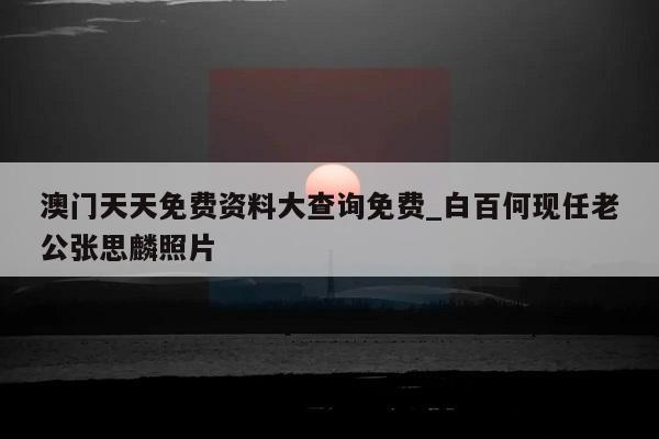 澳门天天免费资料大查询免费_白百何现任老公张思麟照片