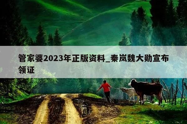 管家婆2023年正版资料_秦岚魏大勋宣布领证