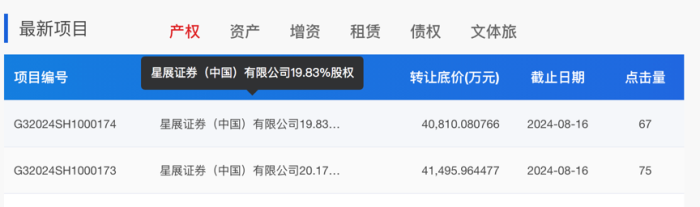 新澳门六开奖号码记录_国资股东挂牌转让星展证券40%股权，转让底价共计8.23亿元