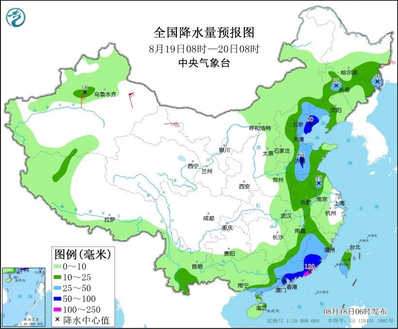 未来三天国内天气预报（8月18日）